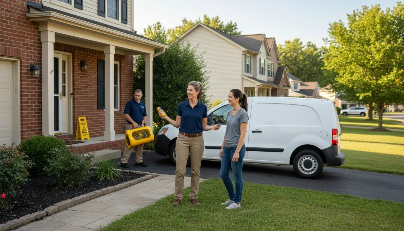 Residential water damage restoration in Westerville, OH